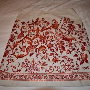 Talbots size 8 burnt orange & cream skirt